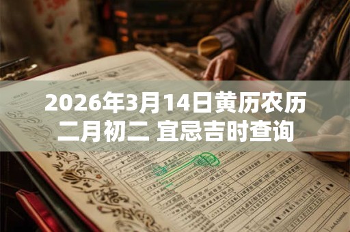 2026年3月14日黄历农历二月初二 宜忌吉时查询 2026年3月14日黄历农历二月初二 宜忌吉时查询