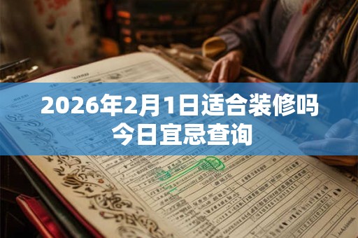 2026年2月1日适合装修吗 今日宜忌查询 2026年2月1日适合装修吗 今日宜忌查询