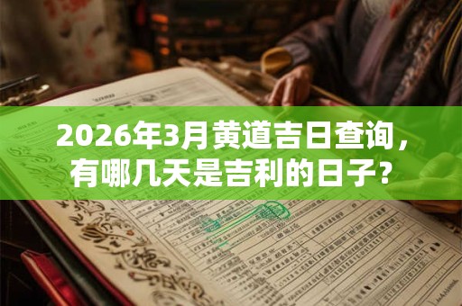 2026年3月黄道吉日查询,有哪几天是吉利的日子? 2026年3月黄道吉日查询,有哪几天是吉利的日子?