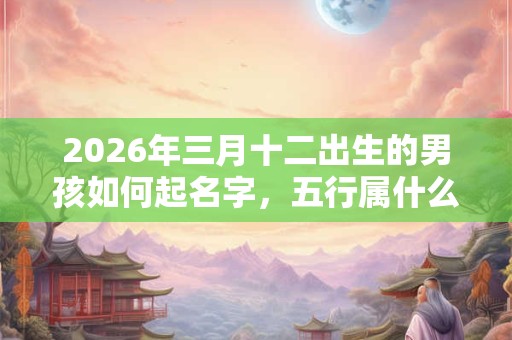 2026年三月十二出生的男孩如何起名字,五行属什么 2026年三月十二出生的男孩如何起名字,五行属什么