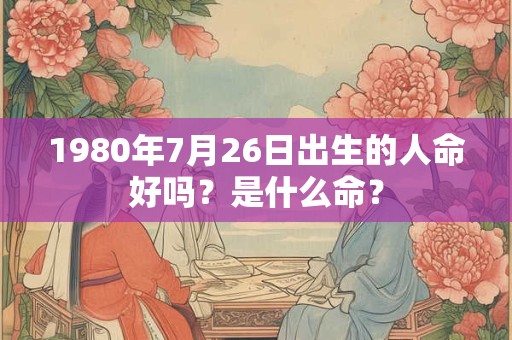 1980年7月26日出生的人命好吗?是什么命? 1980年7月26日出生的人命好吗?是什么命?