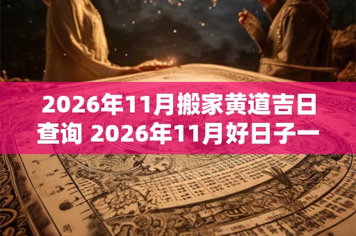 2026年11月搬家黄道吉日查询 2026年11月好日子一览表 2026年11月搬家黄道吉日查询 2026年11月好日子一览表