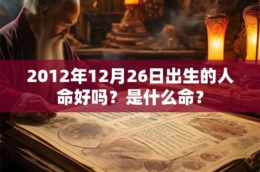 2012年12月26日出生的人命好吗?是什么命? 2012年12月26日出生的人命好吗?是什么命?
