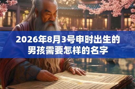 2026年8月3号申时出生的男孩需要怎样的名字