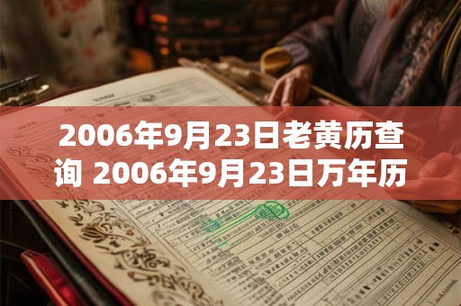 2006年9月23日老黄历查询 2006年9月23日万年历黄道吉日
