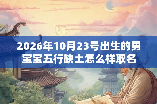 2026年10月23号出生的男宝宝五行缺土怎么样取名