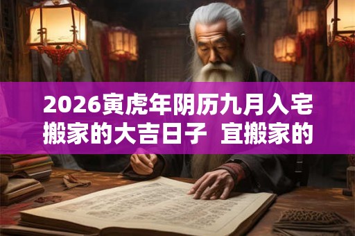 2026寅虎年阴历九月入宅搬家的大吉日子 宜搬家的黄道吉日 2026寅虎年阴历九月入宅搬家的大吉日子 宜搬家的黄道吉日