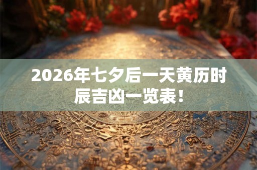 2026年七夕后一天黄历时辰吉凶一览表! 2026年七夕后一天黄历时辰吉凶一览表!
