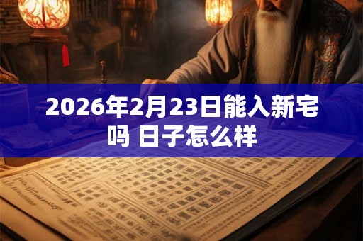 2026年2月23日能入新宅吗 日子怎么样