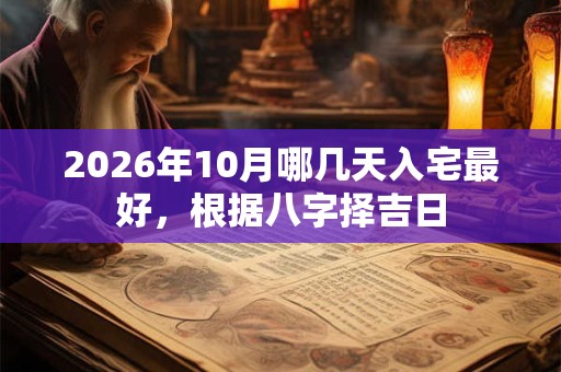 2026年10月哪几天入宅最好，根据八字择吉日
