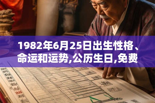 1982年6月25日出生性格、命运和运势,公历生日,免费算命