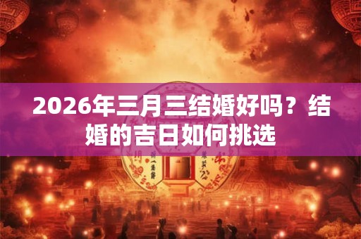 2026年三月三结婚好吗？结婚的吉日如何挑选