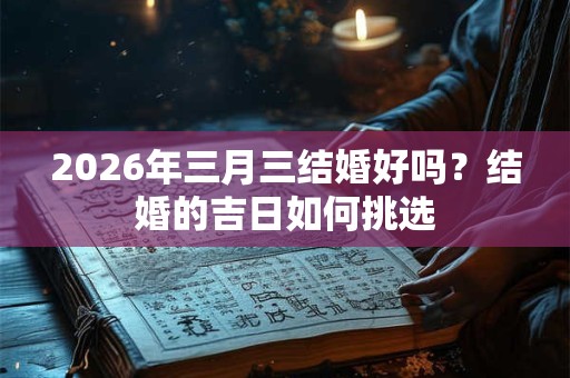 2026年三月三结婚好吗？结婚的吉日如何挑选