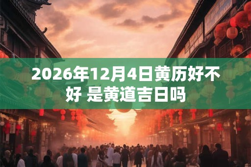 2026年12月4日黄历好不好 是黄道吉日吗 2026年12月4日黄历好不好 是黄道吉日吗