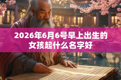 2026年6月6号早上出生的女孩起什么名字好