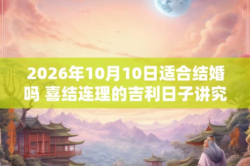 2026年10月10日适合结婚吗 喜结连理的吉利日子讲究 2026年10月10日适合结婚吗 喜结连理的吉利日子讲究
