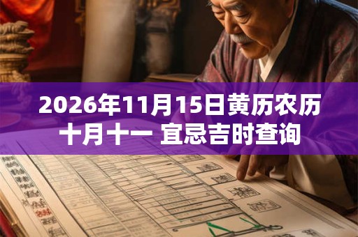 2026年11月15日黄历农历十月十一 宜忌吉时查询