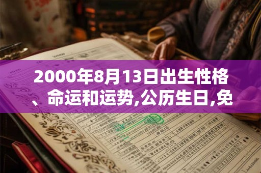 2000年8月13日出生性格、命运和运势,公历生日,免费算命