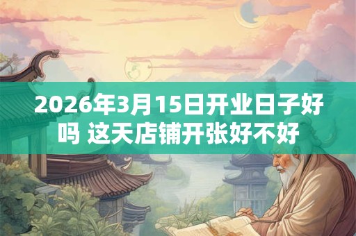 2026年3月15日开业日子好吗 这天店铺开张好不好 2026年3月15日开业日子好吗 这天店铺开张好不好