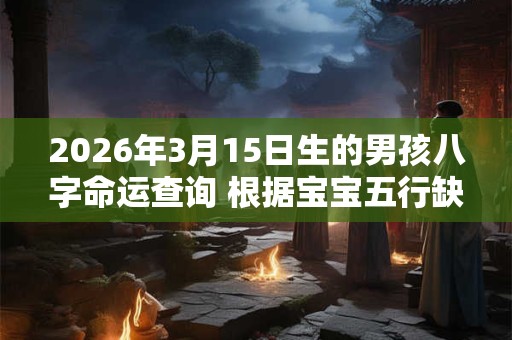 2026年3月15日生的男孩八字命运查询 根据宝宝五行缺失起名字 2026年3月15日生的男孩八字命运查询 根据宝宝五行缺失起名字