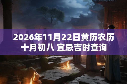 2026年11月22日黄历农历十月初八 宜忌吉时查询
