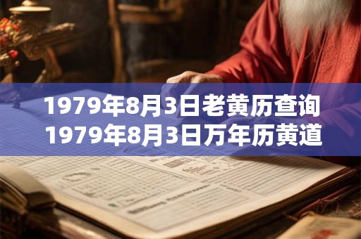 1979年8月3日老黄历查询 1979年8月3日万年历黄道吉日