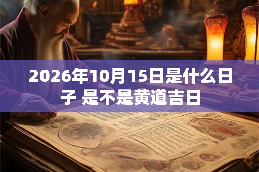 2026年10月15日是什么日子 是不是黄道吉日 2026年10月15日是什么日子 是不是黄道吉日