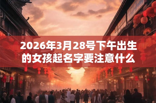 2026年3月28号下午出生的女孩起名字要注意什么