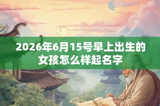 2026年6月15号早上出生的女孩怎么样起名字