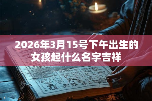 2026年3月15号下午出生的女孩起什么名字吉祥