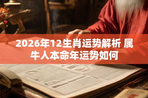 2026年12生肖运势解析 属牛人本命年运势如何