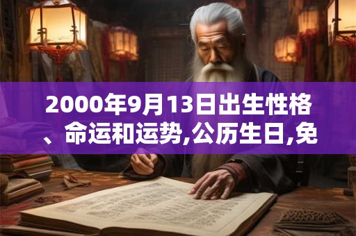 2000年9月13日出生性格、命运和运势,公历生日,免费算命 2000年9月13日出生性格、命运和运势,公历生日,免费算命