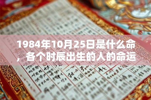 1984年10月25日是什么命,各个时辰出生的人的命运 1984年10月25日是什么命,各个时辰出生的人的命运