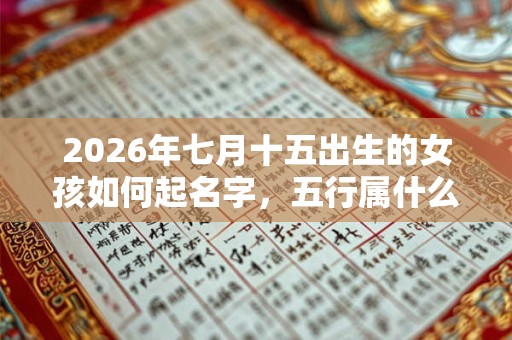 2026年七月十五出生的女孩如何起名字，五行属什么