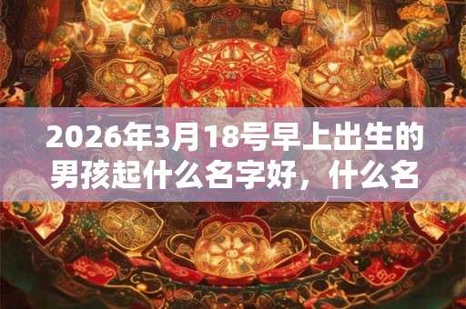 2026年3月18号早上出生的男孩起什么名字好,什么名字比较适合? 2026年3月18号早上出生的男孩起什么名字好,什么名字比较适合?
