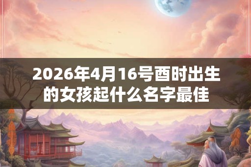 2026年4月16号酉时出生的女孩起什么名字最佳