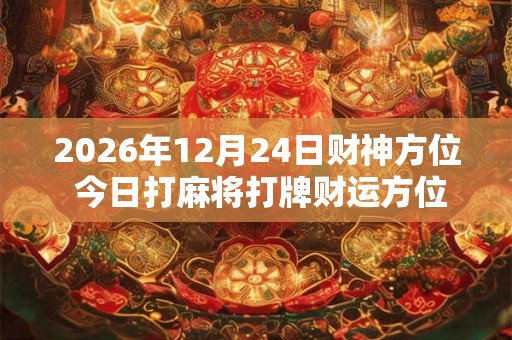 2026年12月24日财神方位 今日打麻将打牌财运方位! 2026年12月24日财神方位 今日打麻将打牌财运方位!