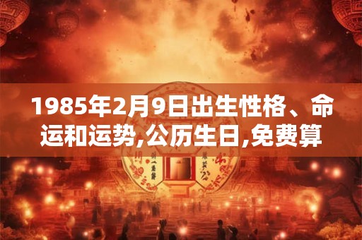 1985年2月9日出生性格、命运和运势,公历生日,免费算命