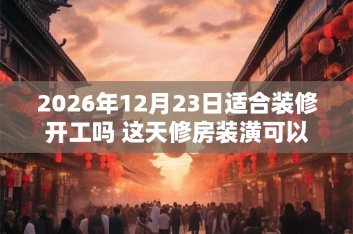 2026年12月23日适合装修开工吗 这天修房装潢可以吗