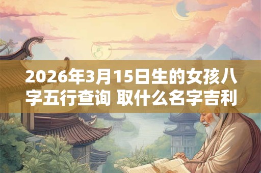 2026年3月15日生的女孩八字五行查询 取什么名字吉利 2026年3月15日生的女孩八字五行查询 取什么名字吉利