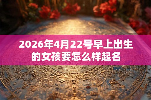 2026年4月22号早上出生的女孩要怎么样起名 2026年4月22号早上出生的女孩要怎么样起名