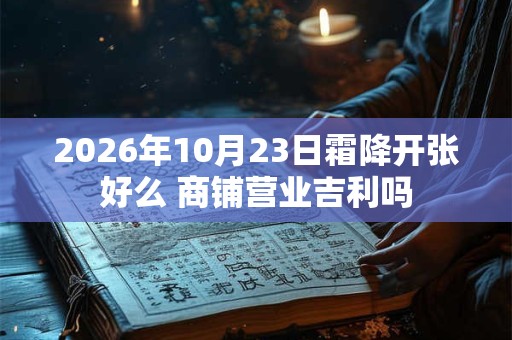 2026年10月23日霜降开张好么 商铺营业吉利吗