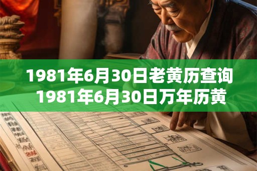 1981年6月30日老黄历查询 1981年6月30日万年历黄道吉日