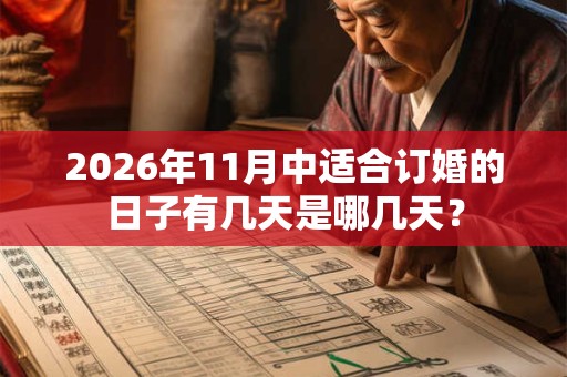 2026年11月中适合订婚的日子有几天是哪几天？