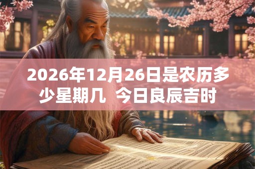 2026年12月26日是农历多少星期几 今日良辰吉时 2026年12月26日是农历多少星期几 今日良辰吉时