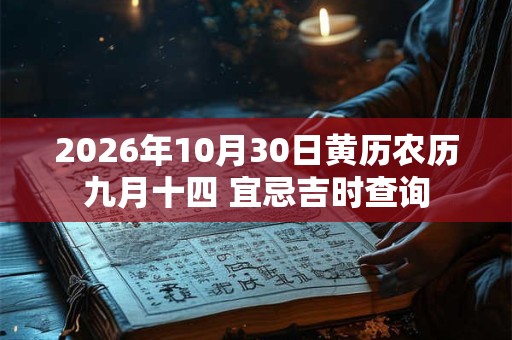 2026年10月30日黄历农历九月十四 宜忌吉时查询 2026年10月30日黄历农历九月十四 宜忌吉时查询
