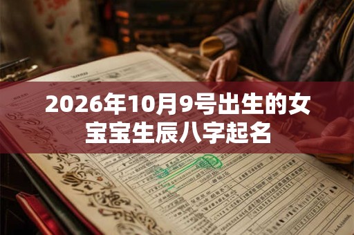 2026年10月9号出生的女宝宝生辰八字起名 2026年10月9号出生的女宝宝生辰八字起名