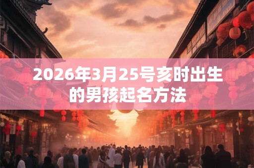 2026年3月25号亥时出生的男孩起名方法 2026年3月25号亥时出生的男孩起名方法