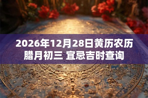 2026年12月28日黄历农历腊月初三 宜忌吉时查询 2026年12月28日黄历农历腊月初三 宜忌吉时查询