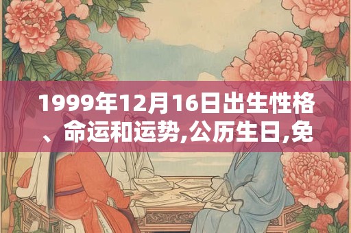 1999年12月16日出生性格、命运和运势,公历生日,免费算命